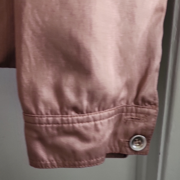 Arden B Y2K Rose Gold Bomber Jacket Fitted Metallic Vintage - Picture 4 of 12